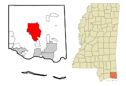 Location of Vancleave, Mississippi