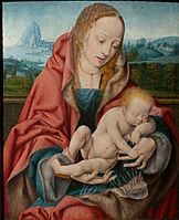 Joos van Cleve - Madonna and Sleeping Child in a Landscape