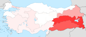 Kurdish population by region (KONDA 2010)