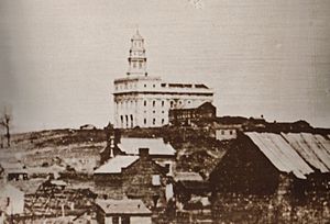 Nauvoo Temple (flipped Daguerreotype)