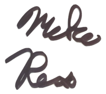 A signature, written in a marker with little importance towards it's overall appearance, which, although slightly illegible says Mike Reiss