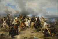 Death of King Gustav II Adolf of Sweden at the Battle of Lützen (Carl Wahlbom) - Nationalmuseum - 18031