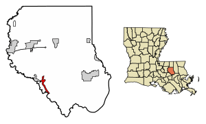 Location of French Settlement in Livingston Parish, Louisiana.