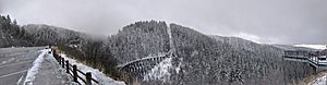Mexican Canyon Trestle in the snow-PANO