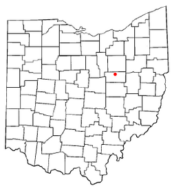 Location of Holmesville, Ohio