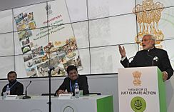 Prime Minister Narendra Modi at India Pavilion in Paris during COP21 (23193999974)