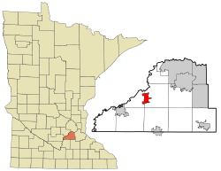 Location of the city of Jordanwithin Scott County, Minnesota