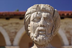 Wooden sculpture from Mission San Antonio de Padua