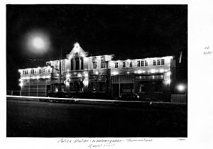 Woolloongabba Police Station illuminations - Royal Visit, Brisbane, March 1954