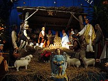 04567 Christmas nativity scene at the Franciscan church in Sanok, 2010.jpg
