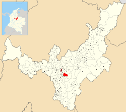 Location of the municipality and town of Viracachá in the Boyacá Department of Colombia