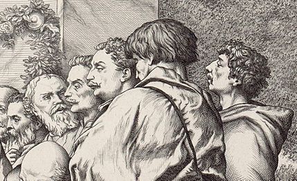 Detail from mural by Gustave Boulanger--Ernest Meissonier--Alexandre Cabanel--Jean-Léon Gérôme--Alexandre Dumas fils--Charl;es Garnier