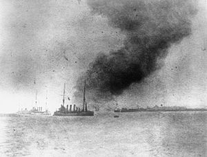 HMS Bulwark explodes