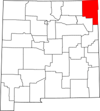 Map of New Mexico highlighting Union County
