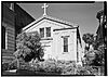 October 2, 1960 FRONT ELEVATION - Holy Cross Parish Hall, Eddy Street (moved from Market and Second Streets), San Francisco, San Francisco County, CA HABS CAL,38-SANFRA,76-3.jpg