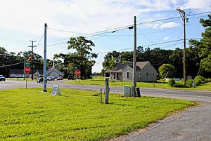 Intersection of Delaware Route 20 and Omar Road in Omar