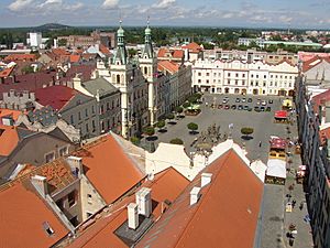 The main square as seen from the Green Tower