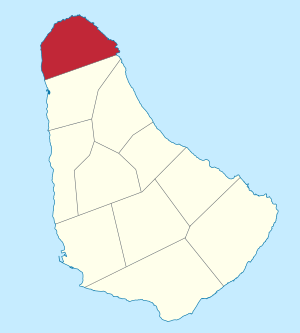 Map of Barbados showing the Saint Lucy parish