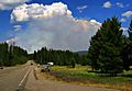 Wildfire in Yellowstone NP produces Pyrocumulus cloud