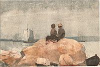 Winslow Homer - Two boys watching schooners