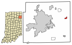 Location of Woodburn in Allen County, Indiana.