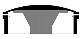 Cantilevered pillbox cross section