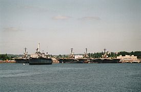 Essex carriers mothballed1 Bremerton 1989