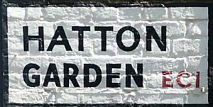 Hatton Garden Road Sign