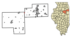 Location of Reddick in Kankakee County, Illinois