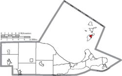 Location of Put-in-Bay in Ottawa County