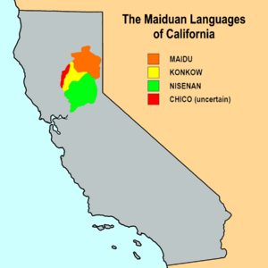 Pre-contact distribution of Maiduan languages