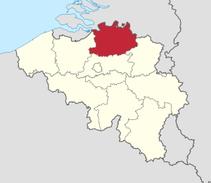 Location of Antwerp Province