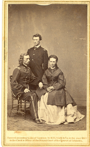 Studio Portrait of George Armstrong Custer, Thomas Ward Custer, and Elizabeth Bacon Custer (bab462df59fe4fe89eae7813f8a8bb75)