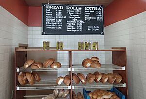 A display of Scali bread at the Winter Hill Bakery