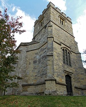 All Saints Church, Middle Claydon, Bucks, England - tower from NW