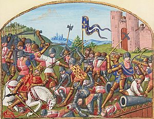 Français 5054, fol. 229v, Bataille de Castillon 1453 - détail