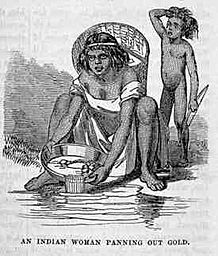 Gold Rush Indian Woman Panning