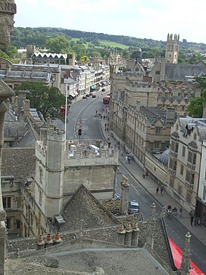 High Street from above looking east