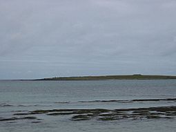 Holm of Papa, viewed across South Wick, from Papa Westray
