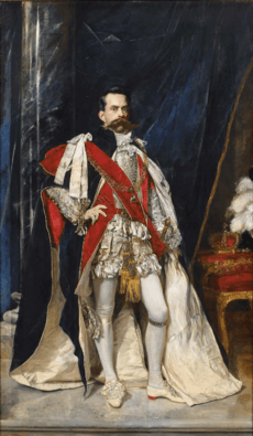 König Umberto I von Italien im Ornat des Hosenbandordens