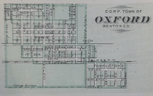 Map of Oxford, Indiana from 1876 atlas