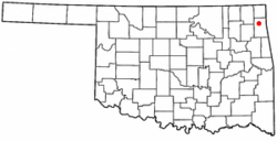 Location of Dennis, Oklahoma