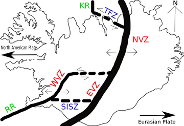 Outline of Iceland Deformation Zones