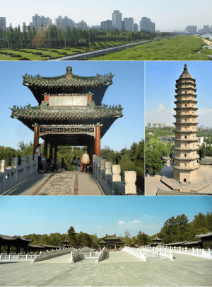 Longtan Park, The east pagoda in Twin Pagoda Temple, Jinci temple.