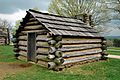 A replica of a cabin at Valley Forge in which soldiers of George Washington's army would have stayed during the winter of 1777-1778.