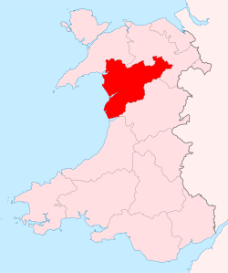 Wales Historic Counties map Merionethshire