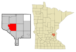 Location of the city of Andoverwithin Anoka County, Minnesota