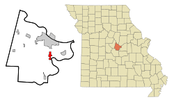 Location of Wardsville, Missouri