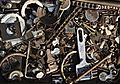 Collection of leftover scrap metal items