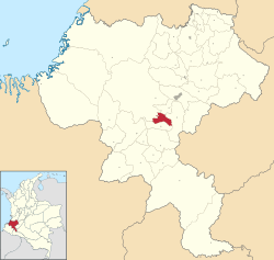 Location of the municipality and town of Rosas, Cauca in the Cauca Department of Colombia.